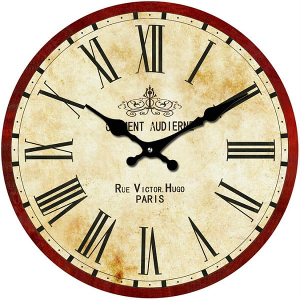 Sklenené hodiny Rue Victor, 30 cm