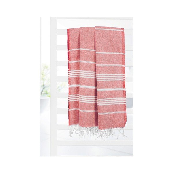 Červená osuška s prímesou bavlny Kate Louise Cotton Collection Classic Red, 100 × 180 cm-image-4