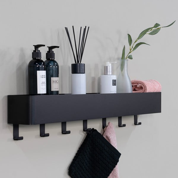 Čierna nástenná oceľová kúpeľňová polička Multi – Spinder Design-image-1