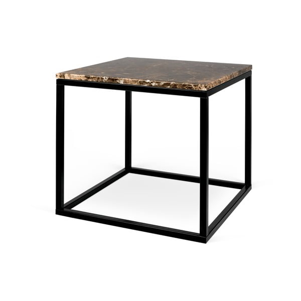 Hnedý mramorový konferenčný stolík TemaHome Prairie, 50 × 47 cm