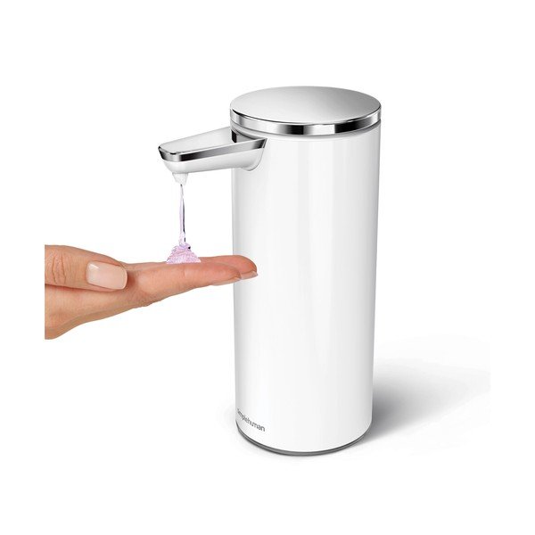 Biely automatický oceľový dávkovač mydla 266 ml - simplehuman-image-1