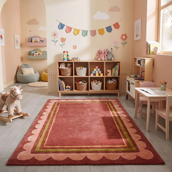 Vínovočervený ručne tkaný vlnený koberec 160x230 cm Lois – Flair Rugs-image-2