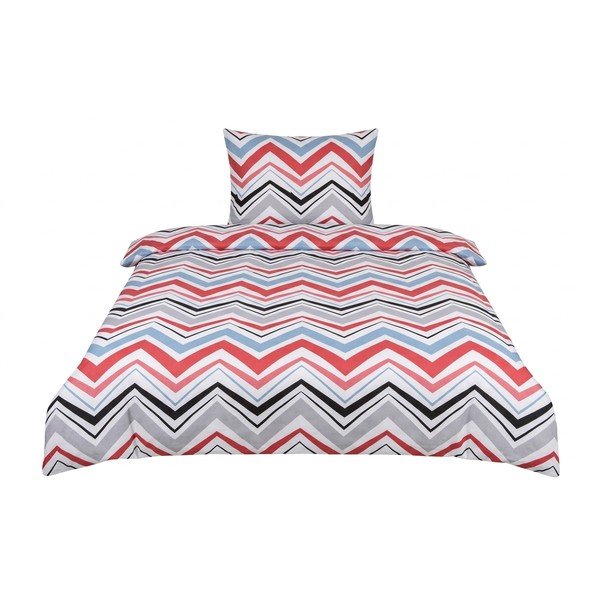 Modré/sivé 3-dielne obliečky na jednolôžko z bavlneného saténu 140x200 cm Marina – JAHU collections