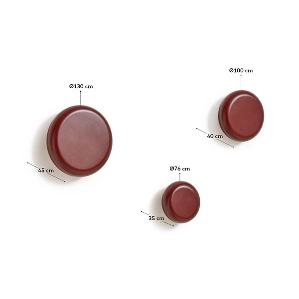 Červené nástenné drevené háčiky v súprave 3 ks Nadue – Kave Home-image-3