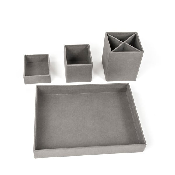Sivý 4-dielny stolový organizér na písacie pomôcky Bigso Box of Sweden Lena-image-3