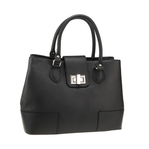 Čierna kožená kabelka Florence Bags Tabit