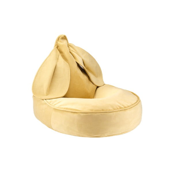 Žltý zamatový detský sedací vak Bunny – Wigiwama