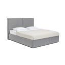 Sivá čalúnená dvojlôžková posteľ s úložným priestorom s roštom 160x200 cm Thessa Bold – Bonami Selection