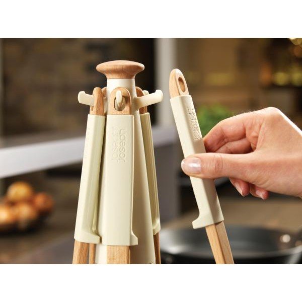 Stojan s nástrojmi Elevate Wood Carousel, béžový-image-4