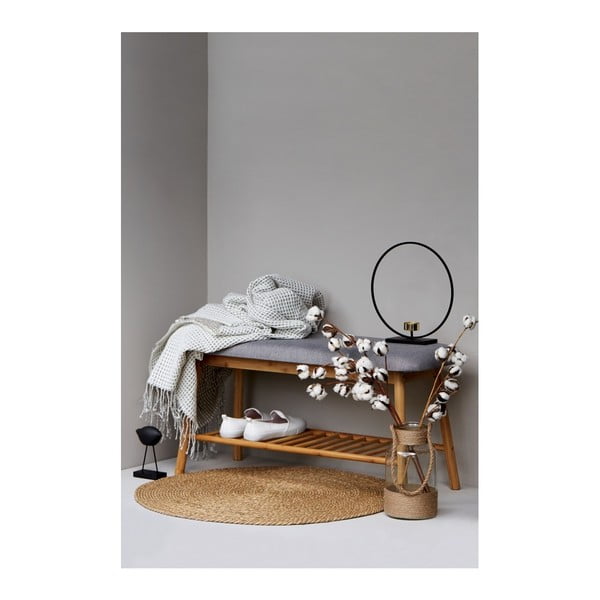 Sivo-hnedá bambusová skrinka na topánky s lavicou Bahari – Wenko-image-1