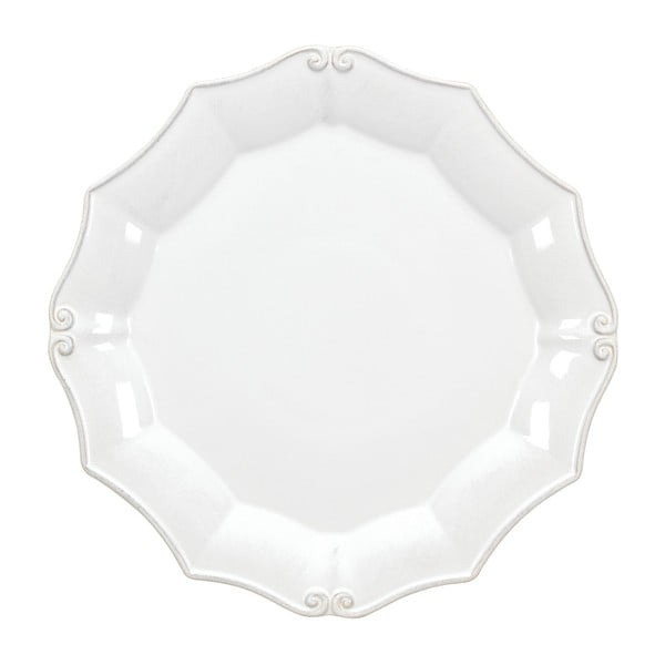 Biely kameninový tanier Casafina Vintage Port, ⌀ 36 cm