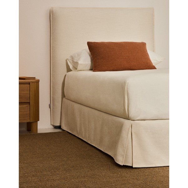 Biela čalúnená jednolôžková posteľ bez čela 90x200 cm Jaira – Kave Home-image-1