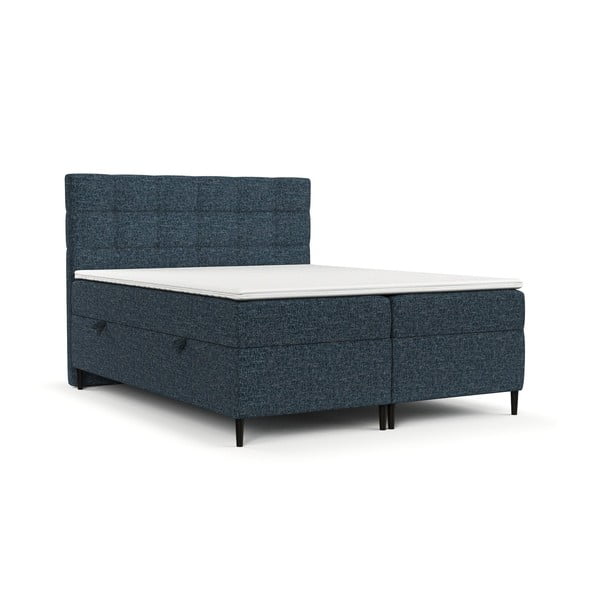 Tmavomodrá boxspring posteľ s úložným priestorom 180x200 cm Urbaneo – Maison de Rêve