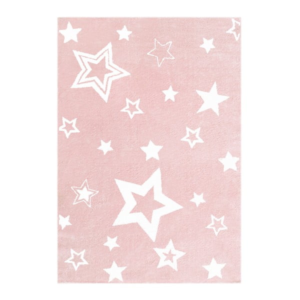Ružový detský koberec Happy Rugs Satrlight, 100 × 160 cm