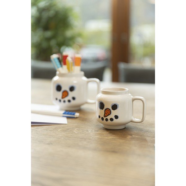 Biely keramický detský hrnček na latte 255 ml Snowman – LEGO®-image-1