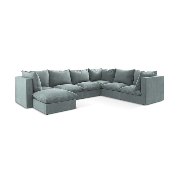 Modrá rohová pohovka (pravý roh/do tvaru "U") Manao – Makamii