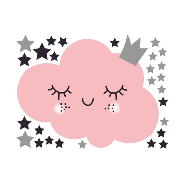 Sada samolepiek na stenu Ambiance Pink Clound and Stars-image-2