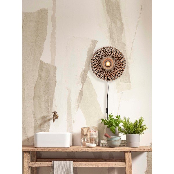 Nástenné svietidlo v čierno-prírodnej farbe ø 30 cm Kalimantan – Good&amp;Mojo-image-4