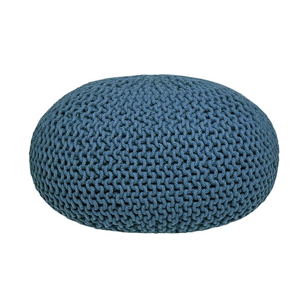 Modrý pletený puf LABEL51 Knitted XL