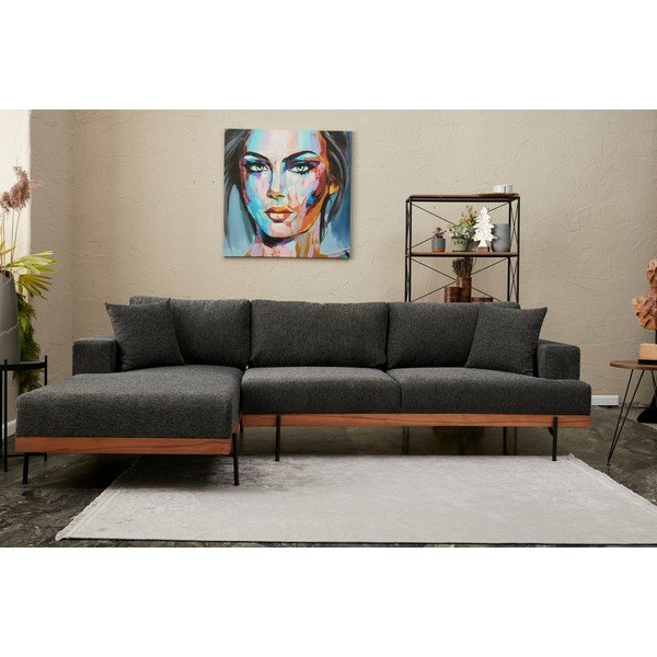 Antracitová rohová pohovka (ľavý roh) Liva – Balcab Home-image-4