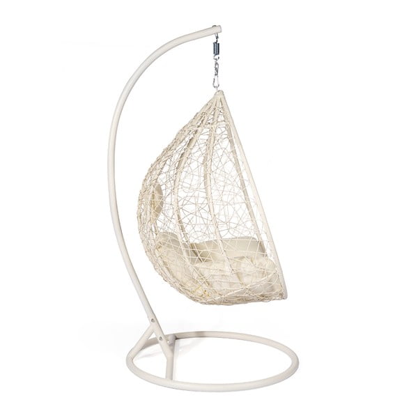 Krémovobiele závesné kreslo z umelého ratanu Bonami Selection Noela-image-2