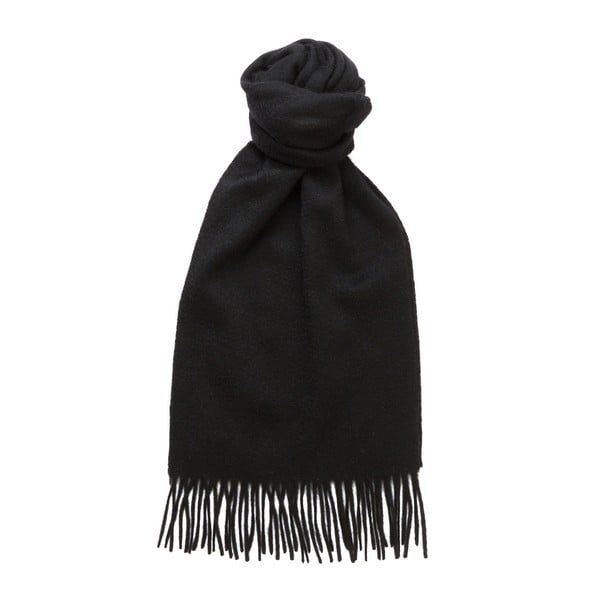 Čierny kašmírový šál Hogarth, 180 × 25 cm