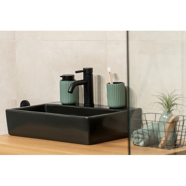 Zelený keramický pohárik na kefky Wenko Belluno-image-3