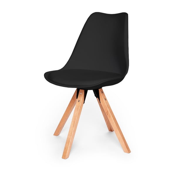 Súprava 2 čiernych stoličiek s podnožou z bukového dreva Bonami Essentials Gina