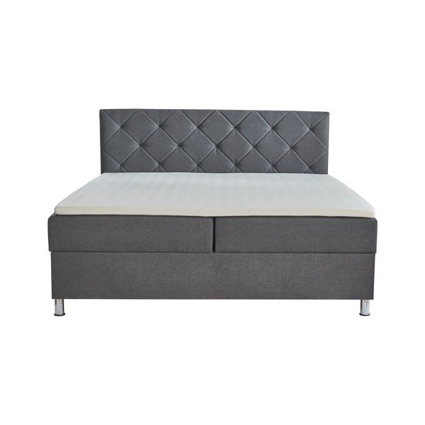 Tmavosivá boxspring posteľ s úložným priestorom 180x200 cm Leo - Meise Möbel-image-2