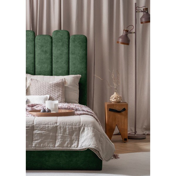 Zelená čalúnená jednolôžková posteľ s úložným priestorom s roštom 90x200 cm Dreamy Aurora – Miuform-image-1