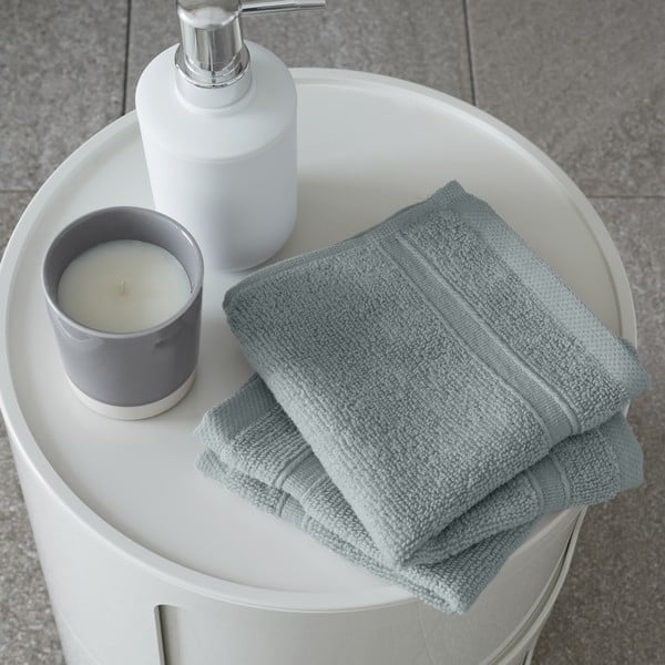 Sivozelené froté bavlnené uteráky v súprave 2 ks 30x30 cm Zero Twist – Catherine Lansfield-image-1