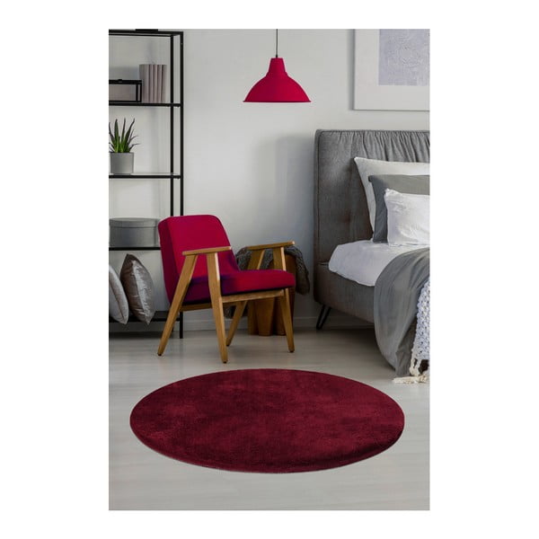Tmavočervený koberec Milano, ⌀ 90 cm