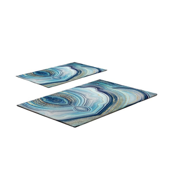 Modré kúpeľňové predložky v súprave 2 ks 60x100 cm – Foutastic