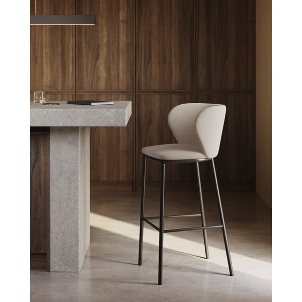 Béžová barová stolička (výška sedadla 65 cm) Ciselia – Kave Home-image-1