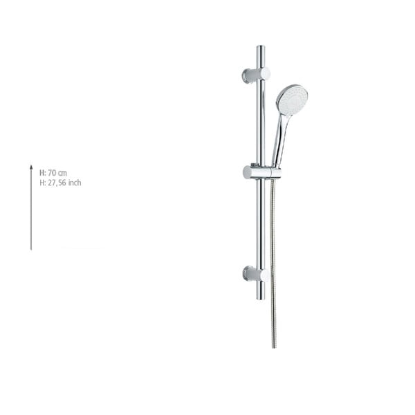Sprchová súprava z nehrdzavejúcej ocele v striebornej farbe s ručnou sprchou/posuvný držiak 70 cm Uno – Allstar-image-3