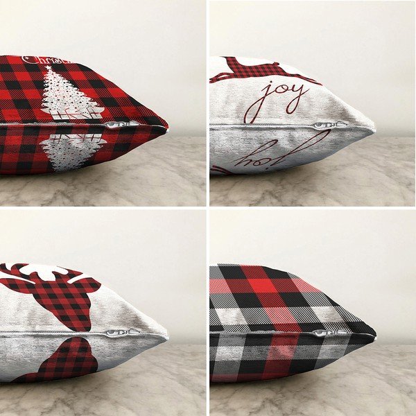 Súprava 4 vianočných žinylkových obliečok na vankúš Minimalist Cushion Covers Christmas Tartan, 55 x 55 cm-image-1