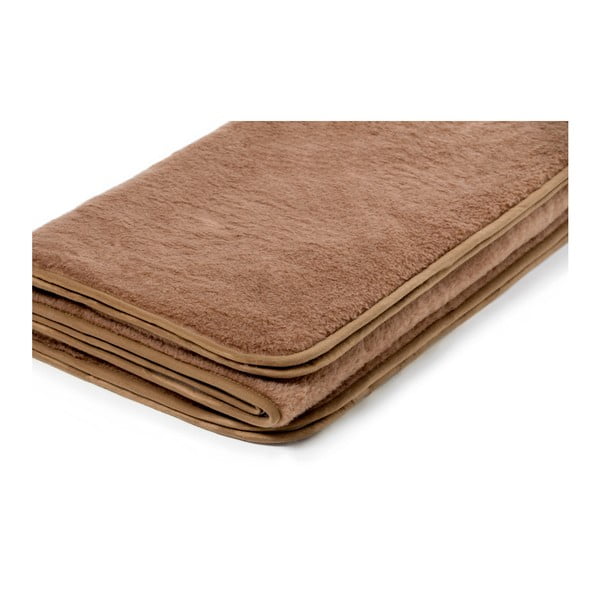 Hnedá vlnená deka Royal Dream Camel Wool Chocolate, 160 × 200 cm