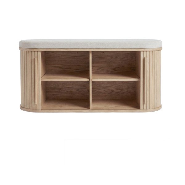 Polstrovaná lavica v prírodnej farbe Meta – Unique Furniture-image-1