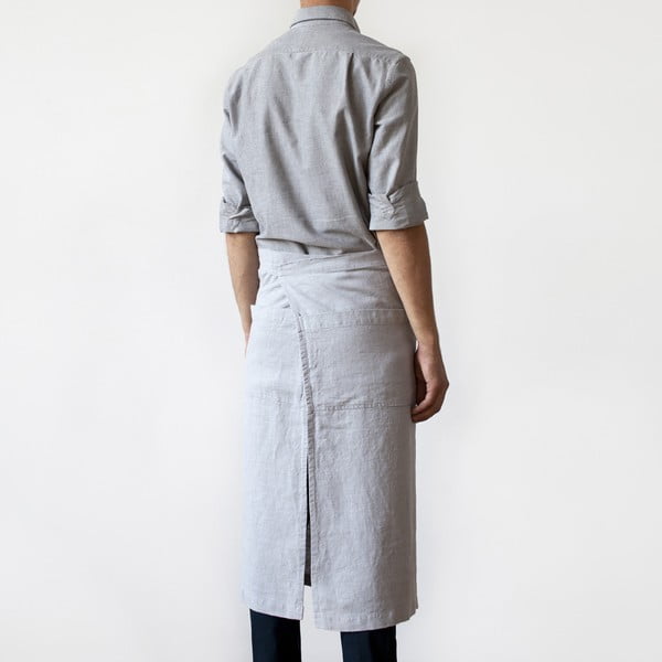 Svetlosivá ľanová zástera Linen Tales Garcon, dĺžka 76 cm-image-1