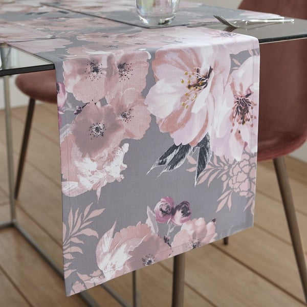 Bavlnený behúň na stôl 32x220 cm Dramatic Floral – Catherine Lansfield