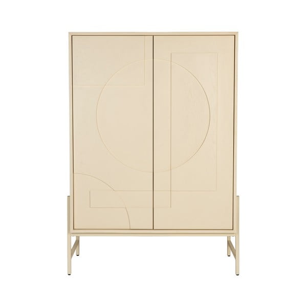 Krémová skrinka v dekore duba 100x140x45 cm Faces – Zuiver