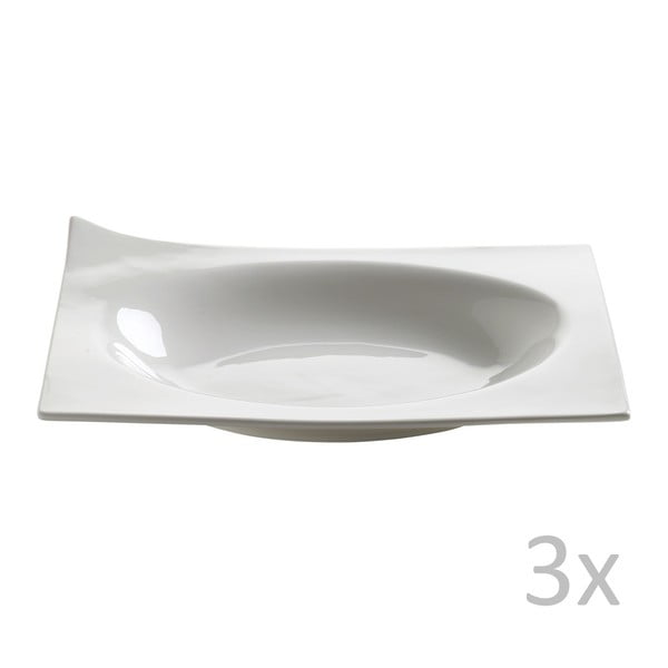 Sada 3 porcelánových hlbokých tanierov Maxwell & Williams Page, dĺžka 25,5 cm
