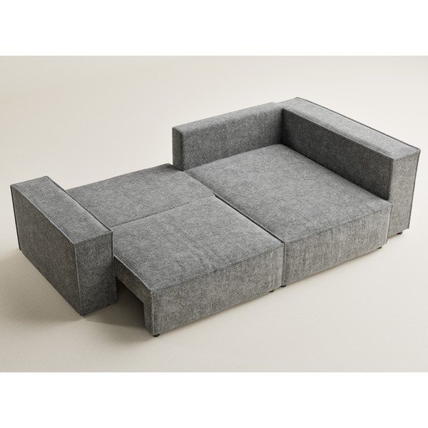 Sivá ženilková rozkladacia/s úložným priestorom rohová pohovka (pravý roh/do L) Tonga – Maison de Rêve-image-3