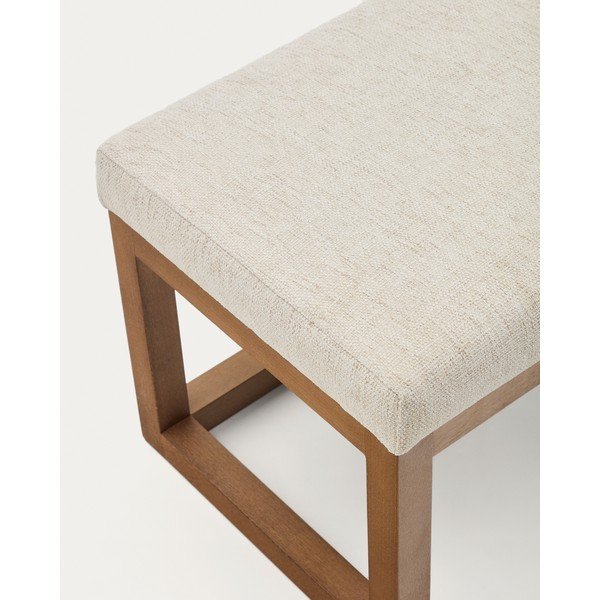 Béžová/v tmavo prírodnej farbe polstrovaná lavica Loya – Kave Home-image-4