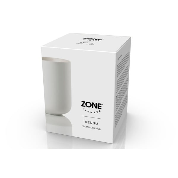 Biely kameninový téglik na zubné kefky Sensu – Zone-image-1
