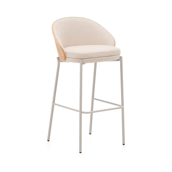Béžová/vo svetloprírodnej farbe barová stolička (výška sedadla 77 cm) Eamy – Kave Home