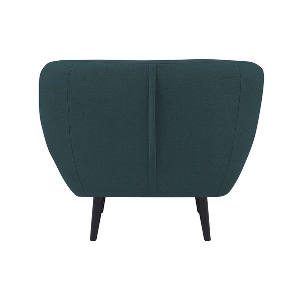 Tmavomodré kreslo s hnedými nohami Mazzini Sofas Piemont-image-1