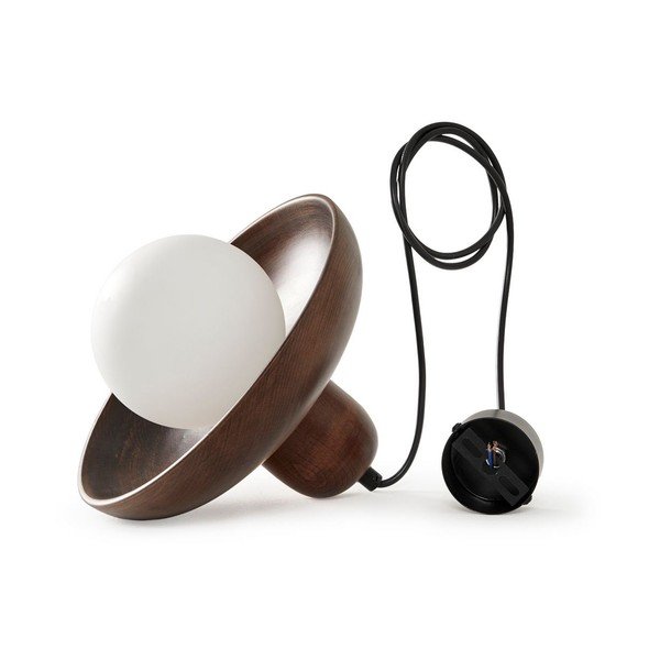 Hnedé závesné svietidlo s dreveným tienidlom ø 25 cm Elsa – Opviq lights-image-3