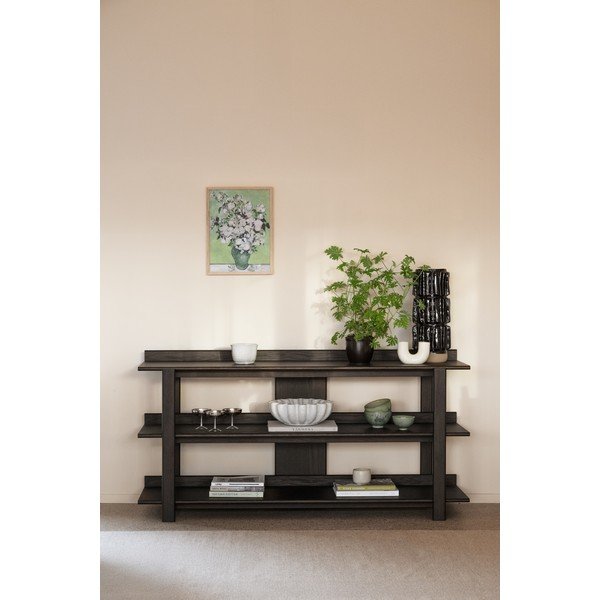 Konzolový stolík s doskou v dubovom dekore v tmavo prírodnej farbe 43x150 cm Kilian – Rowico-image-4