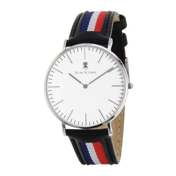 Čierne pánske hodinky Black Oak Stripe Tricolor